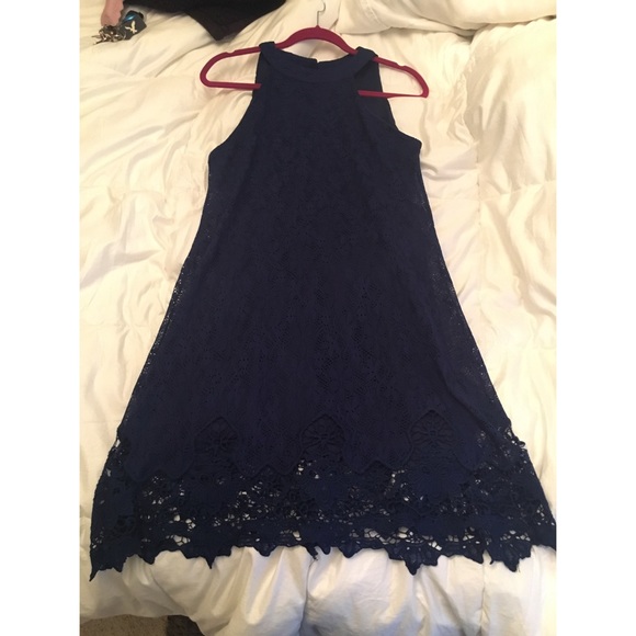 Navy Lace Dress - Picture 2 of 5